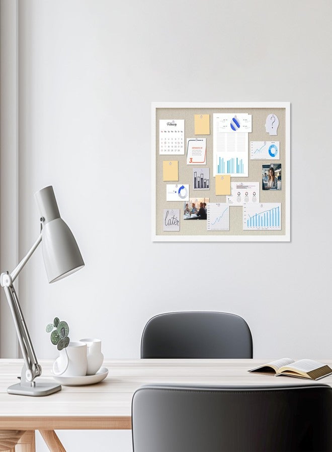 DAHAPYBOO Cork Board with Linen White,Bulletin Board 23"x17" Hanging Corkboards for Office Home School Message Board or Vision Board Decoration. - Image 3